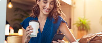 woman with coffee cup